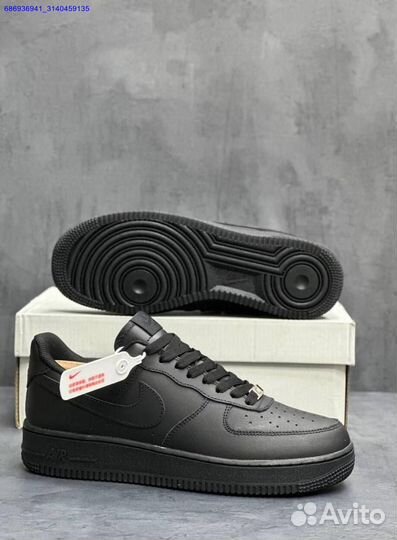 Кроссовки Nike force 1 черные мужские (Арт.22449)