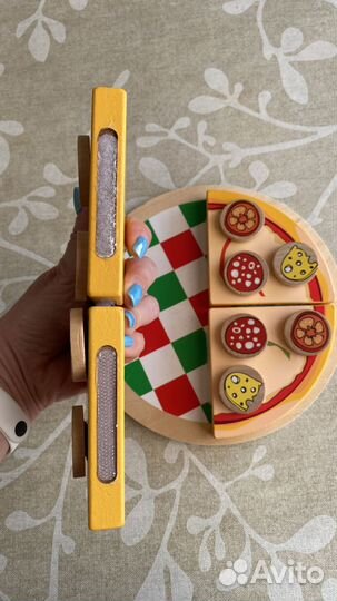 Игрушка пицца деревянная