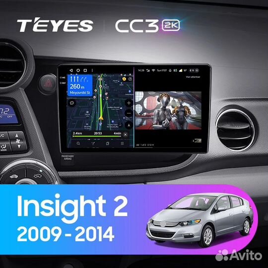 Магнитола для Honda Insight 2 Teyes CC3 2k 4/64