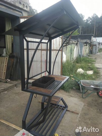 Мангал с крышей мангал в стиле лофт