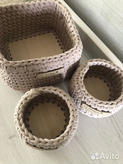 Набор корзин из трикотажной пряжи