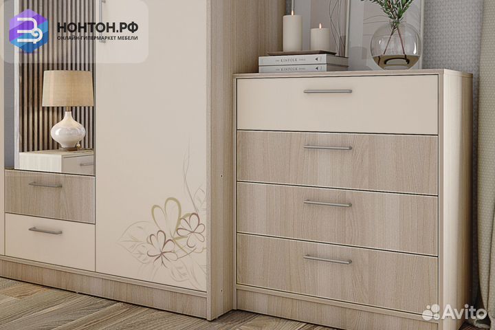 Спальня Камила ясень светлый / бежевый