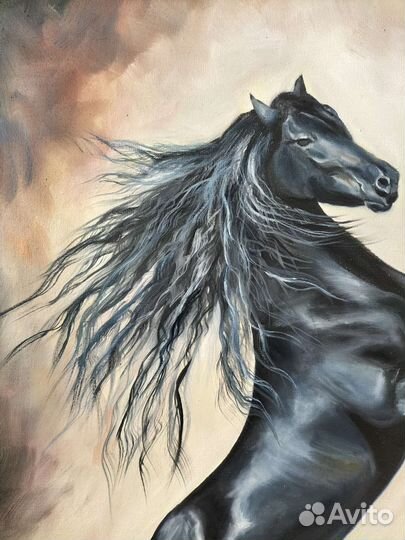 Картина лошадь маслом на холсте