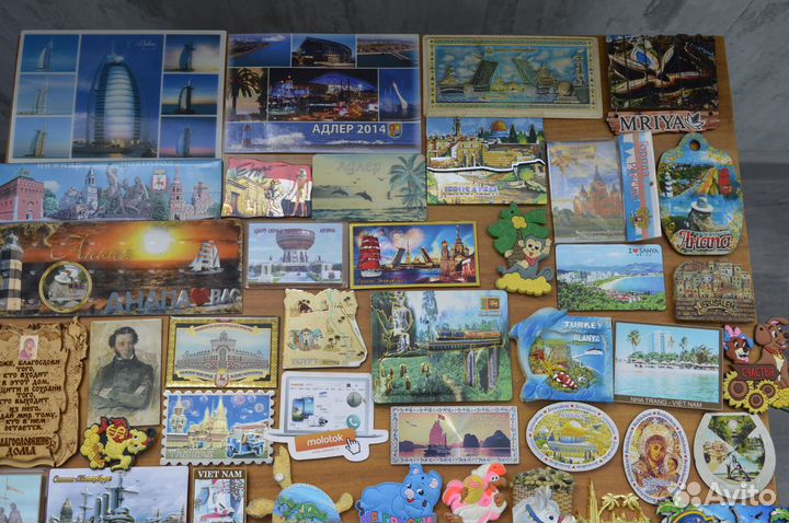 Магнитики на холодильник города и страны 65 штук