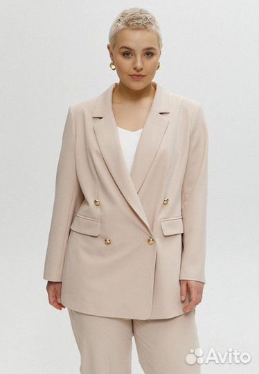 Жакет(пиджак женский двубортный бежевый 4forms