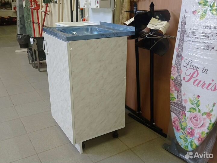 Новая тумба для кухни 50x50 лдсп Белый мрамор