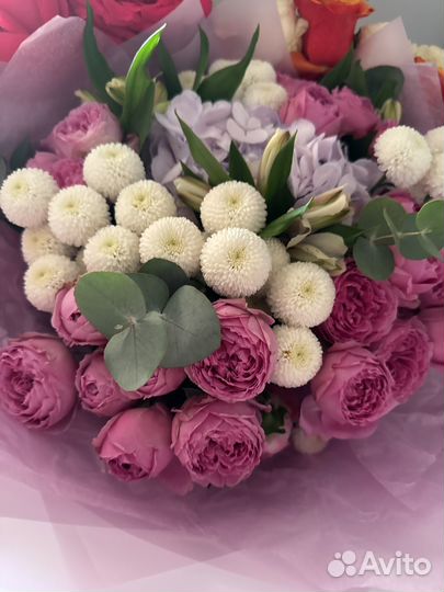 Букет розы и гортензия