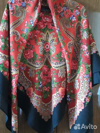 Павловопосадский платок шерсть 146х146