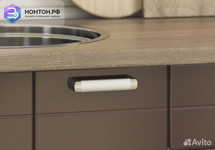 Кухня Виктория 1.8 м белый / крем глянец / шоколад