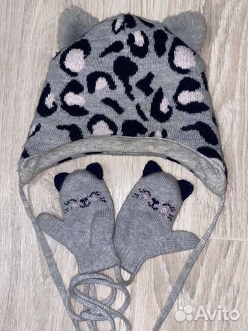 Шапка и варежки для девочки (демисезон)