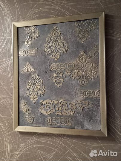 Сюрреалистическая картина (барельеф) ручной работы