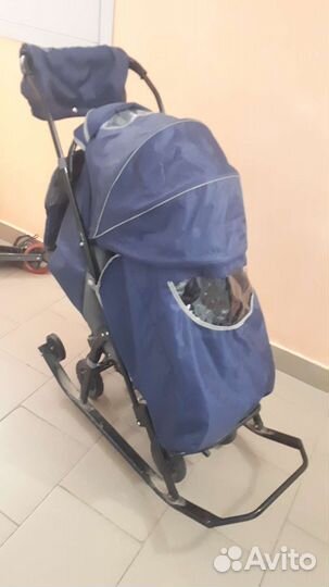 Детские санки коляска с колесами