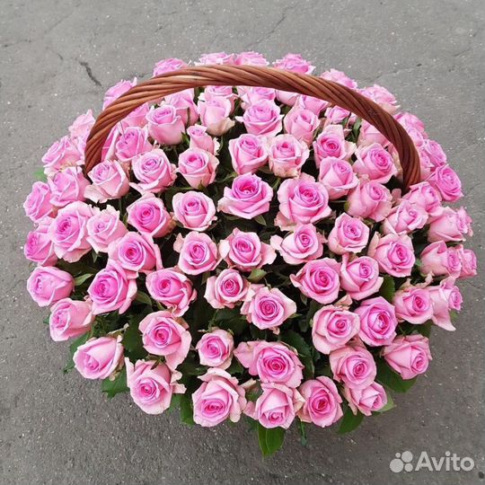 Корзина из 51 розы Цветы Владимир