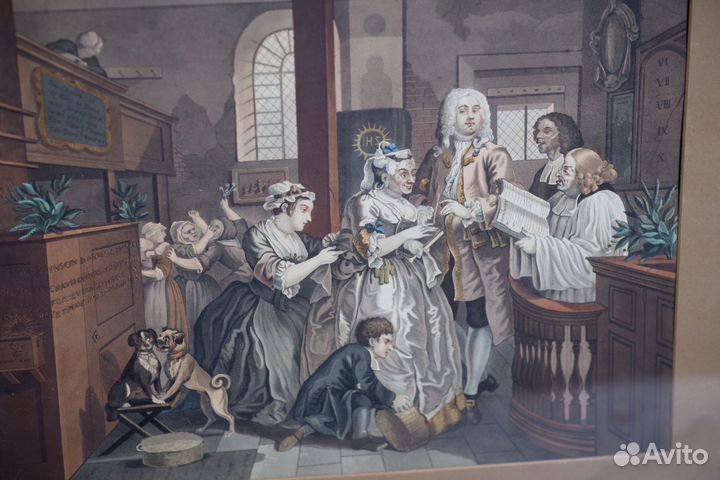 Старинная гравюра (пара)