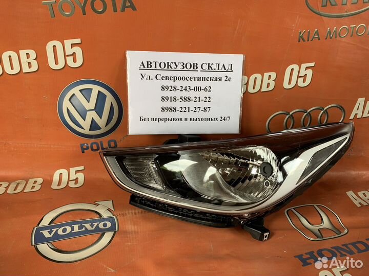 Фара левая Хендай солярис 2 дорестайлинг