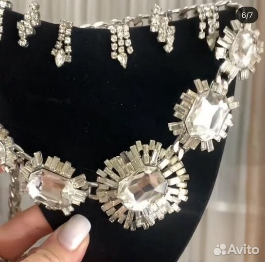 Серьги винтаж с кристаллами