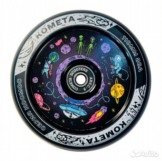 Колесо для самоката d110мм Комета Планета Черный/ч