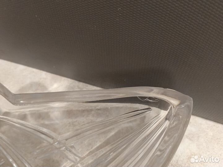 Хрустальная ваза лодочка