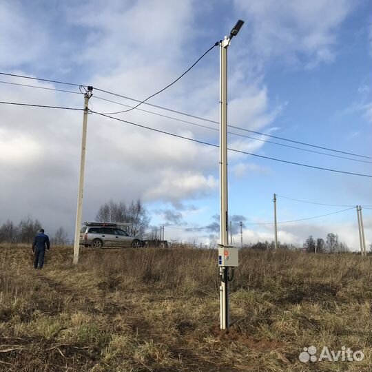 Столб металл для электричества на дачу