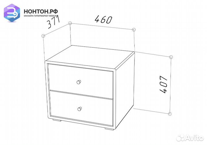 Тумба прикроватная Tango велюр индиго