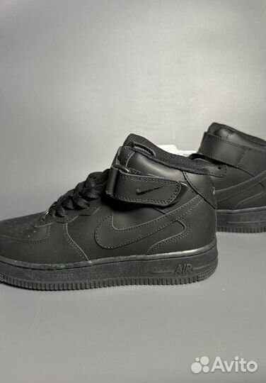 Кроссовки Nike Air Force 1 Mid Black Люкс