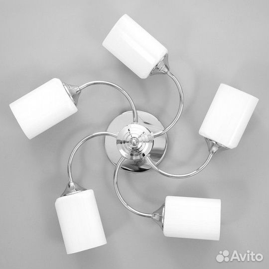 Люстра 'Батист' 5х60Вт Е27 хром 55х55х15см