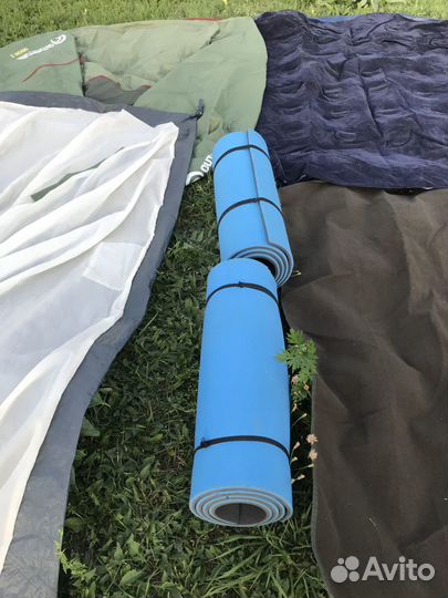 Палатка, спальные мешки, коврики