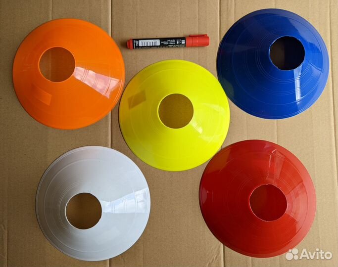 Конусы фишки футбольные для разметки 6 цветов