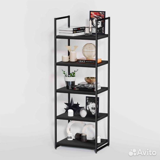 Стеллаж в стиле Лофт A1760-20-чч с полками лдсп