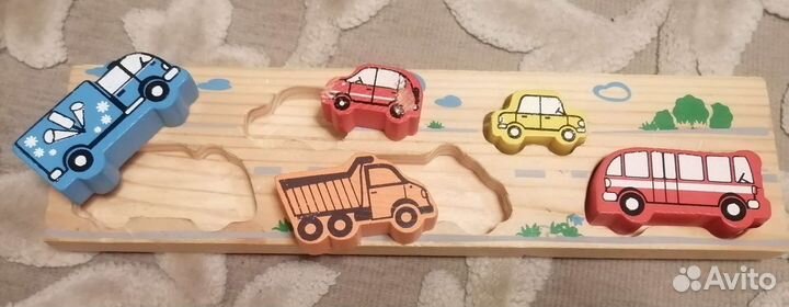 Игровой деревянный скотч машинки