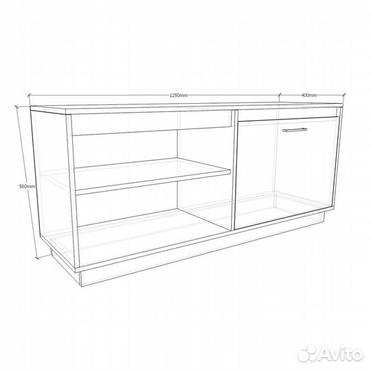 Тв-тумба Скара-951oj антрацит под тв телевизор