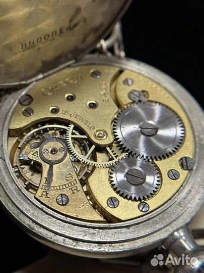 Карманные серебряные часы Omega/омега