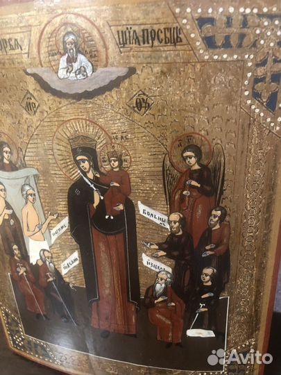 Старинная икона богородица 26см/22см