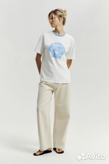 Футболка lime с принтом M белая