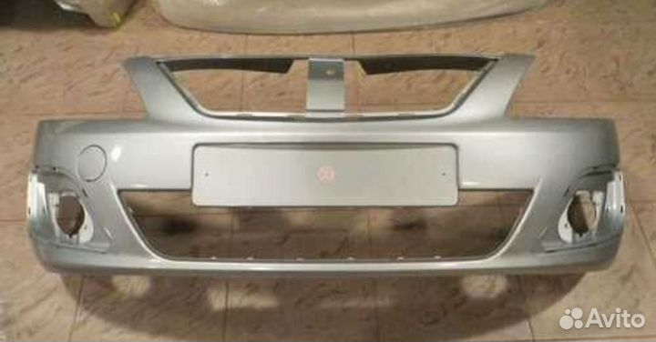 Бампер передний Ларгус. Серый базальт