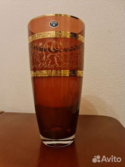 Ваза цветное стекло богемия