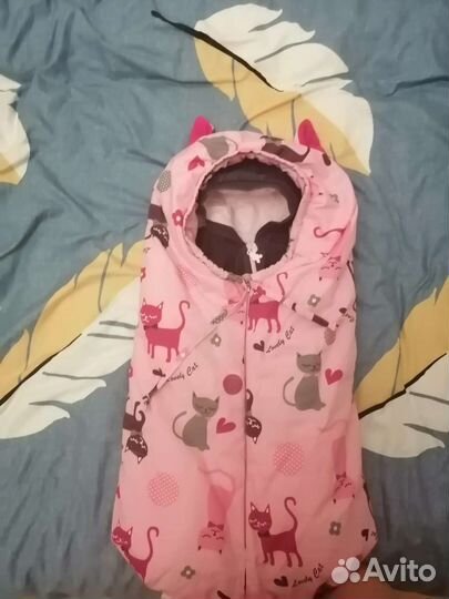 Конверт на выписку для девочки весна, рост 56-62