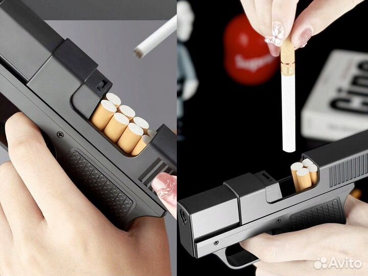 Зажигалка с портсигар Turbo газ ветроустойчивая