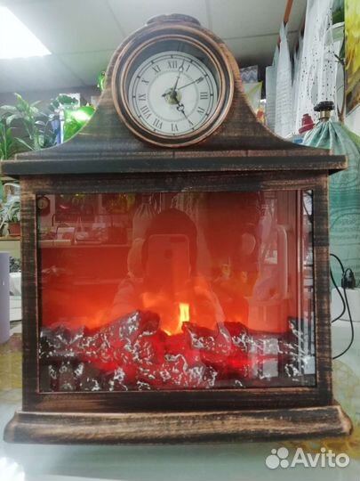 Электрический камин с часами