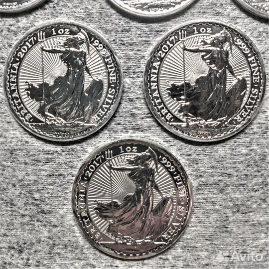 Серебряные монеты Британия 2017, 1 унция (100 шт)