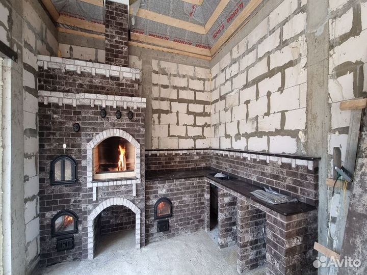 Зона барбекю, кладка печей