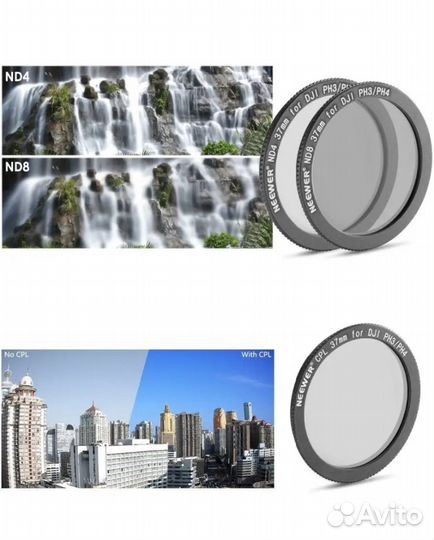 Набор светофильтров Neewer для DJI Phantom3 37 mm