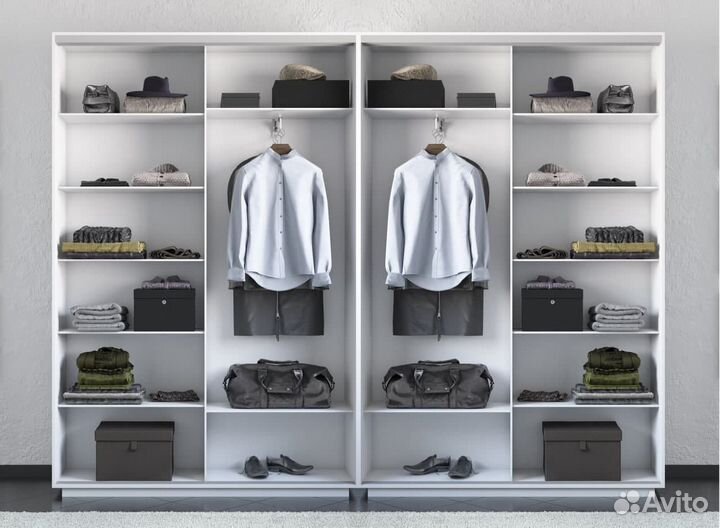 Шкаф-купе 4-х дверный зеркальный 320 см. ширина