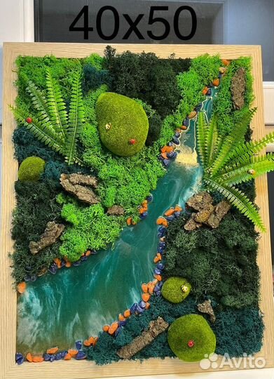 Панно, картина из стабилизированного мха