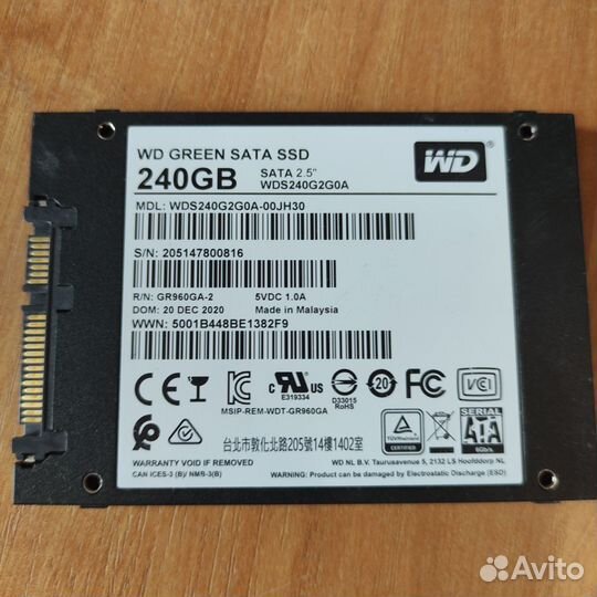 Ssd wd green 240 gb