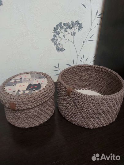 Корзина вязаная
