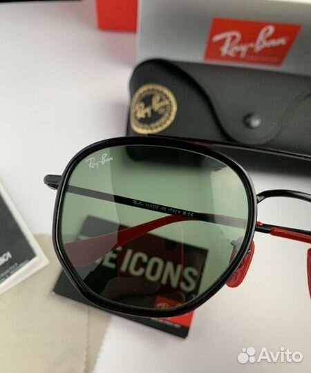 Солнцезащитные очки ray ban ferrari зеленые