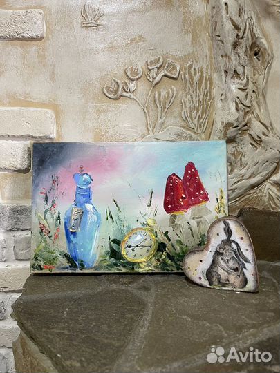 Картина масло/ холст Мухоморчики