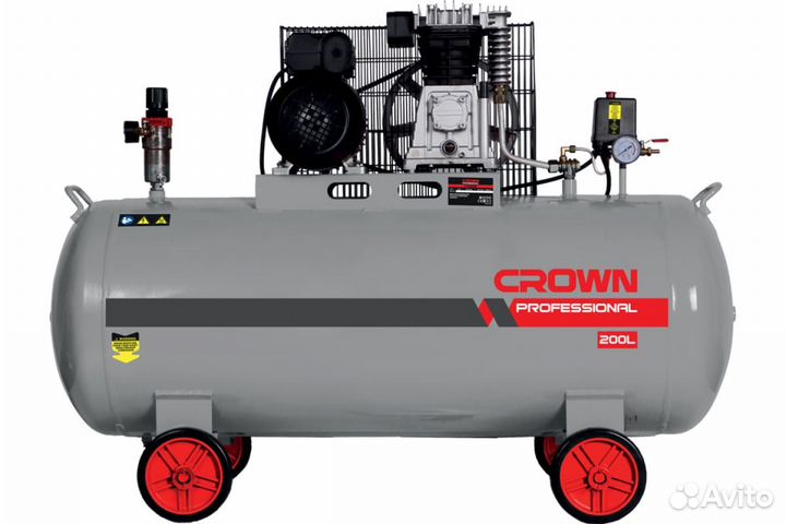 Компрессор с ременным приводом crown CT36032