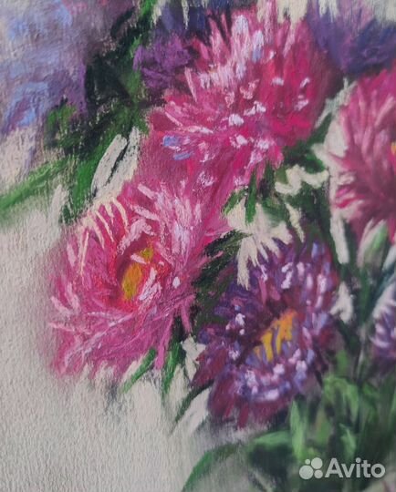 Картина с цветами / астры